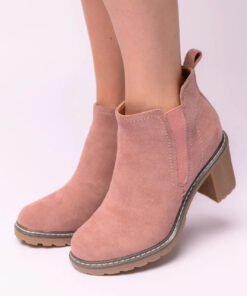 Bite Me Bootie in Blush Faux Suede Ave Shops